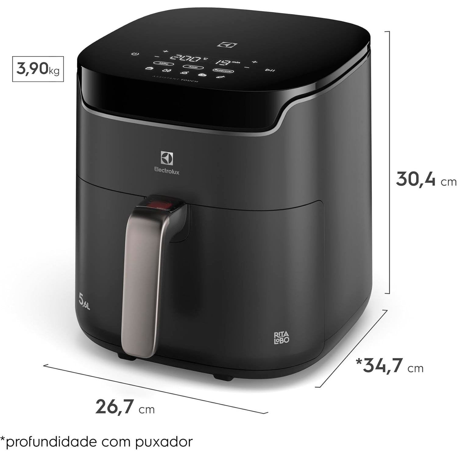 Fritadeira Elétrica Air Fryer Electrolux Eaf45 5,6L 1400w Fritadeira Elétrica Air Fryer Electrolux Eaf45 5,6L 1400w